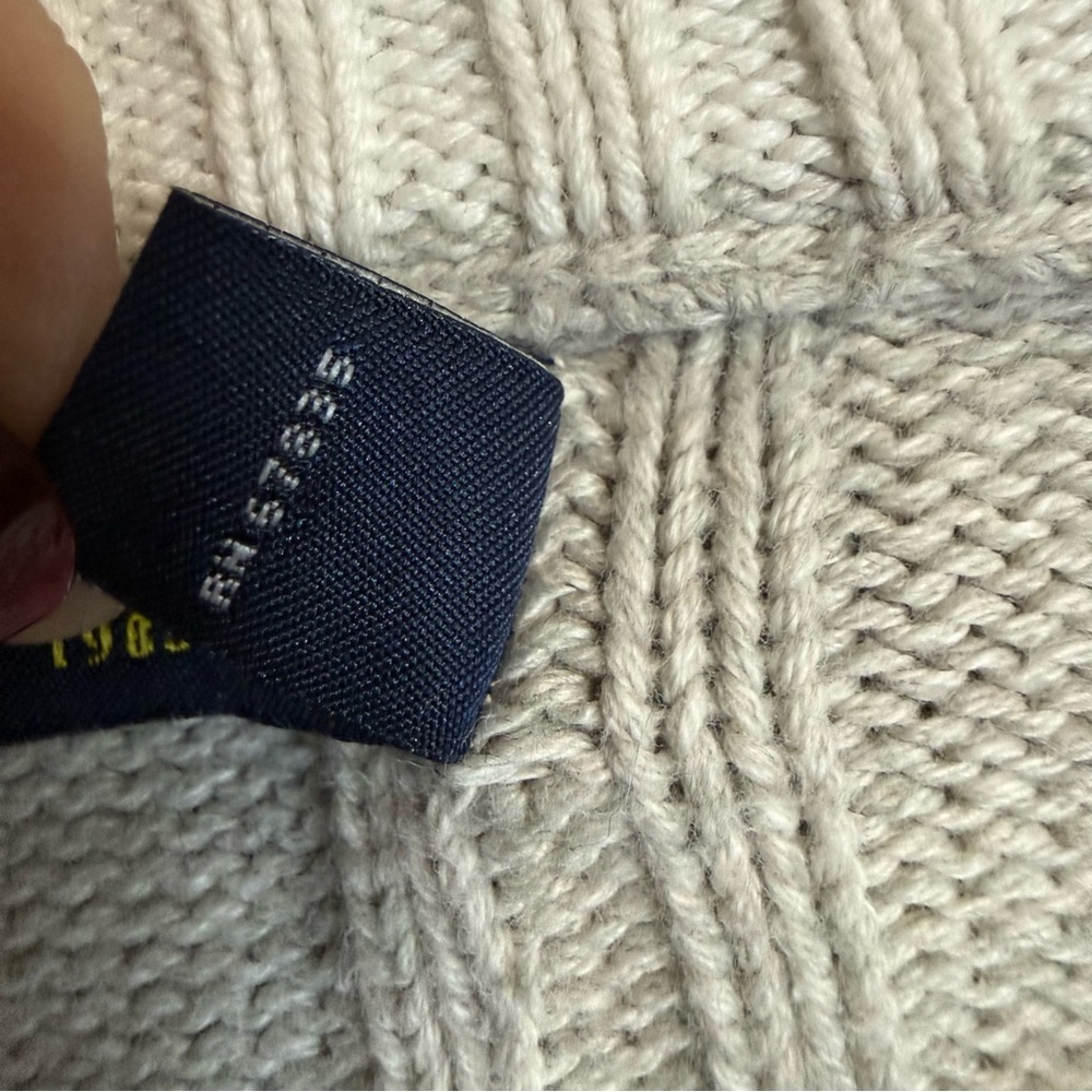 Nautica Light Gray Cable Knit‎ Crewneck Pullover Sweater Fisherman Men’s XL - Picture 9 of 9
